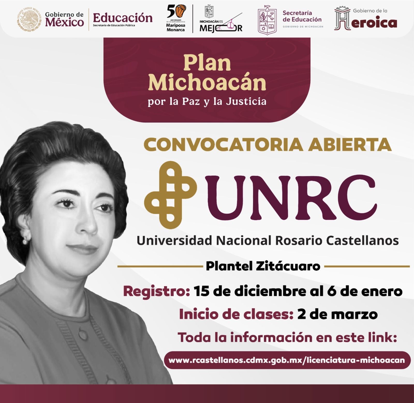 Gobierno de la Heroica recuerda que el registro a la Universidad Rosario Castellanos cierra el 6 de enero